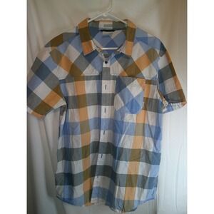 Columbia Plaid Button Up Shirt‎ Short Sleeve Regular Fit Mens Size L